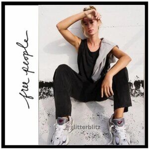 Free People Hot Shot Onesie Twisted in Washed Black 🖤 Factory Sealed